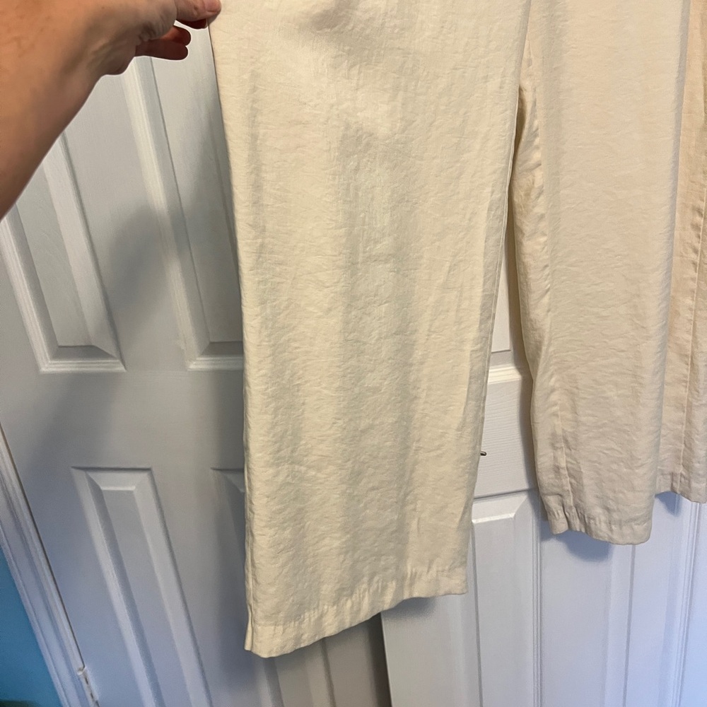 Zara Women’s Cream Wide-Leg Pants Size L - Picture 2 of 9